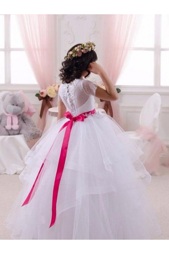 Discount Ivory Ball Gown Sweetheart Floor Length Flower Girl Dress UK