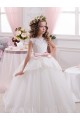 Discount Ivory Ball Gown Sweetheart V-Back Sleeveless Flower Girl Dress UK