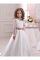 Discount Ivory Ball Gown V-Neck Chapel Train Long Sleeve Flower Girl Dress UK