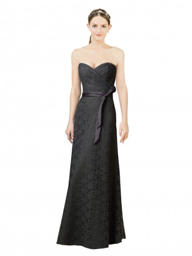 Discount Strapless Lace Bridesmaid Dress with Sweetheart Neckline UK