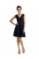 Discount Short V-Neck Lace Cocktail Bridesmaid Dress with Illusion Back UK