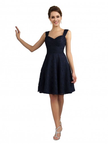 Discount Lace Bridesmaid Dress / Cocktail Dress with Sweetheart Neckline and Button Back Detail UK