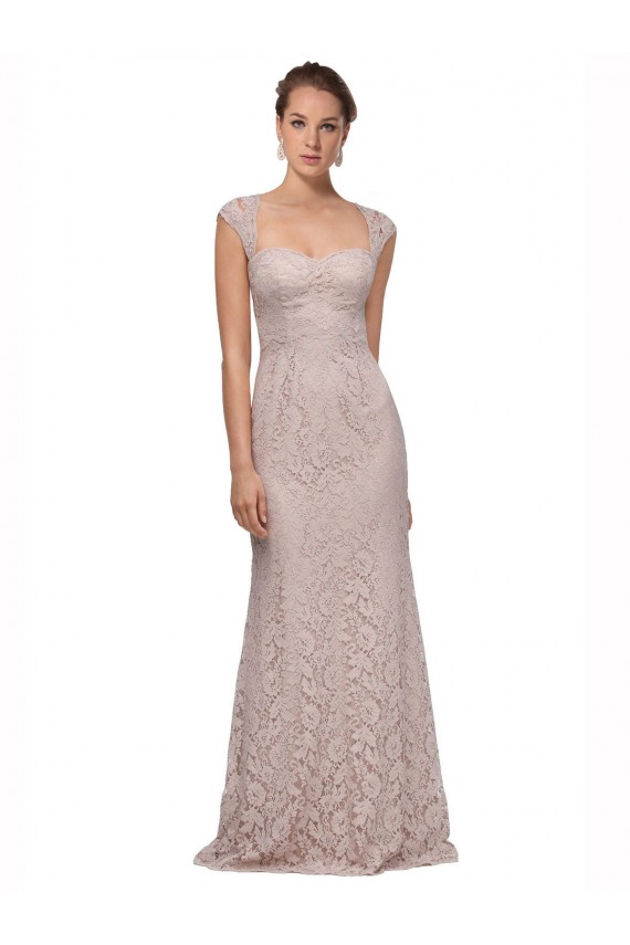 Discount Sweetheart Neckline Cap Sleeves Lace Bridesmaid Dress / Prom Dress with Twist UK