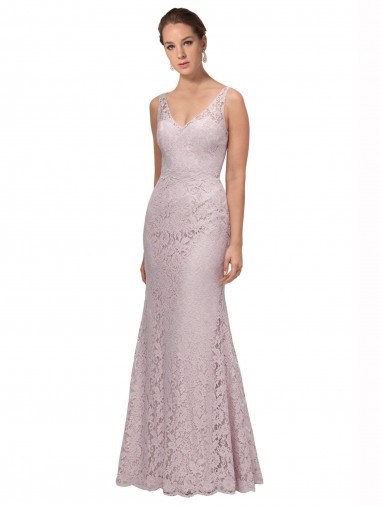 Discount Lace V-Neckline Long Full Length Bridesmaid Dress / Prom Dress UK