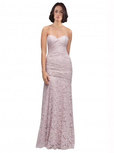 Discount Floor Length Long Mermaid Lace Bridesmaid Dress / Prom Dress with Low Back UK