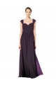 Discount Long Chiffon Sweetheart Bridesmaid with Lace Straps and Keyhole Back UK