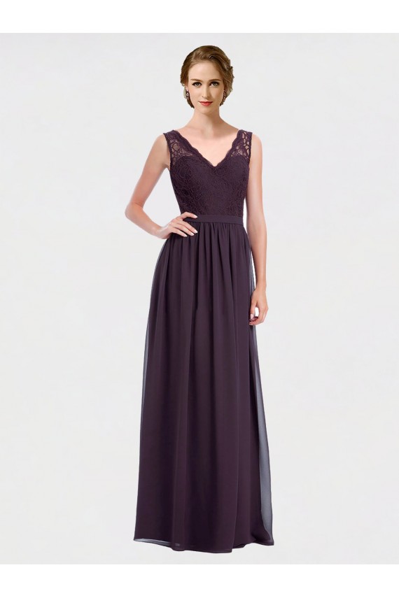 Discount V-Neck Bridesmaid Dress with Corded Lace Bodice UK