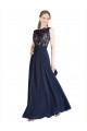Discount Bateaux Neckline A-Line Lace Bridesmaid Dress / Prom Dress with Top Nude Layer UK