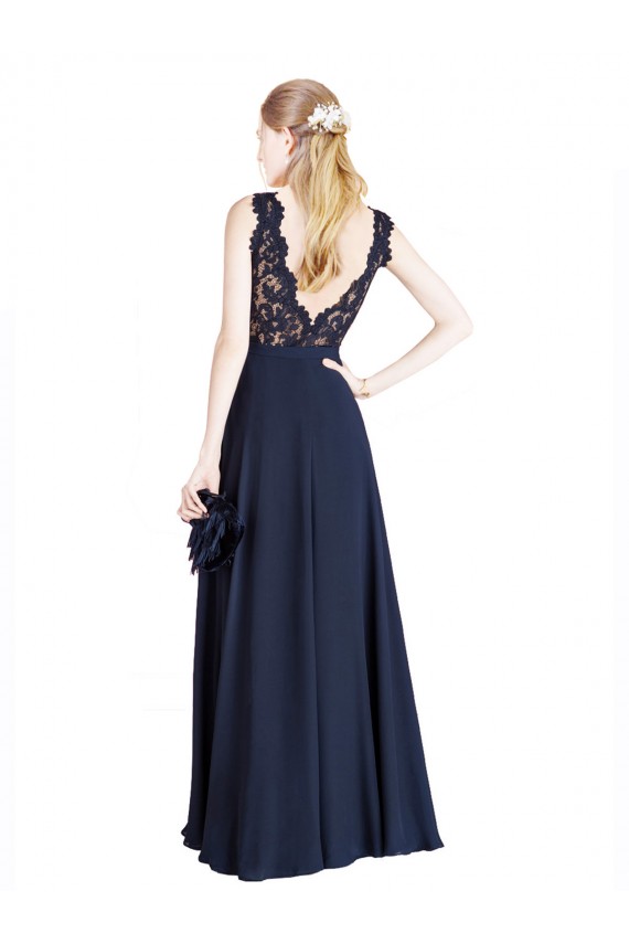 Discount Bateaux Neckline A-Line Lace Bridesmaid Dress / Prom Dress with Top Nude Layer UK