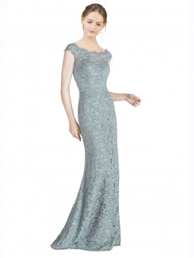 Discount Off the Shoulder Mermaid Lace Bridesmaid Dress / Prom Dress with Cap Sleeves UK