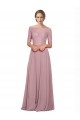 Discount Off the Shoulder Lace Crop Top A-Line Chiffon Bridesmaid Dress / Prom Dress UK