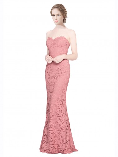 Discount Fitted Sweetheart Mermaid Lace Bridesmaid Dress / Prom Dress UK