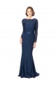 Discount Long Sleeves Floor Length Vintage Lace Bridesmaid Dress with Deep V-Back UK
