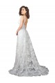 Discount Plunging V-Neckline Wedding Dress with Slit UK