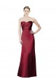Discount Strapless Satin Bridesmaid Dress with Asymmetrical Draped Bodice UK
