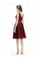 Discount Short Midi Length Satin Cocktail Bridesmaid Dress with Bateau Neckline and V-Back UK