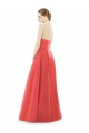 Discount Sheer V-Neck Tulle Illusion Long Satin Bridesmaid Dress UK
