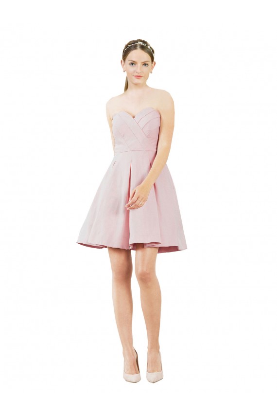 Discount Short Knee Length Sweetheart Satin Cocktail Bridesmaid Dress UK