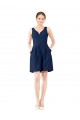 Discount V-Neck A-Line Satin Cocktail Bridesmaid Dress with Pockets UK