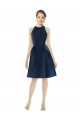 Discount Short Halter Cocktail Length Luxe Satin Cocktail Bridesmaid Dress UK