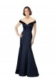 Discount Fit and Flare Satin Bridesmaid Dress / Prom Dress with Off the Shoulder Neckline UK
