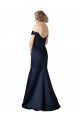 Discount Fit and Flare Satin Bridesmaid Dress / Prom Dress with Off the Shoulder Neckline UK