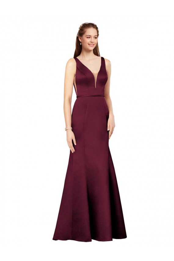 Discount Sexy Formal Satin Bridesmaid Dress / Prom Dress with Side Cutouts UK