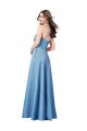 Discount Crossing Strap Back Pleated Bodice Long Formal Satin Bridesmaid Dress / Prom Dress UK
