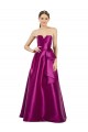 Discount Sleeveless V-Neck Long Satin Bridesmaid Dress / Prom Dress with Bow Waist UK