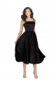 Discount Short Cocktail Length Square Neck Satin Bridesmaid Dress / Prom Dress with Beading UK
