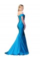Discount Off the Shoulder Long Chapel Train Formal Satin Bridesmaid Dress / Prom Dress UK