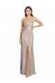 Discount V-Neck Fully Sequin Formal Bridesmaid Dress / Prom Dress with V-Back and Front Slit UK