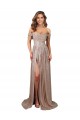 Discount Strapless Scoop Neck Off the Shoulder Long Formal Sequin Bridesmaid Dress / Prom Dress with High Slit UK
