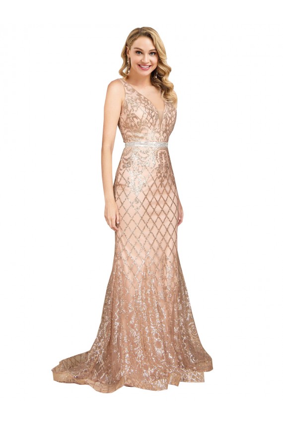 Discount Sleek Long Mermaid Formal Sparkling Sequin Bridesmaid Dress / Prom Dress UK