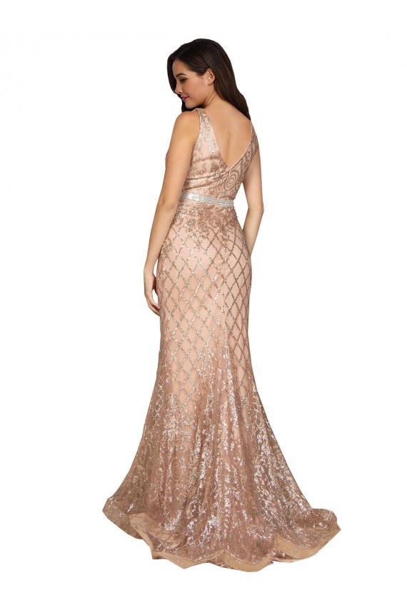 Discount Sleek Long Mermaid Formal Sparkling Sequin Bridesmaid Dress / Prom Dress UK