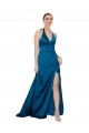 Discount Halter Neck Formal Silky Satin Bridesmaid Dress / Prom Dress UK