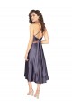 Discount Midi Cocktail Length Silky Satin Bridesmaid Dress / Prom Dress with Open Tied Back UK