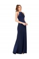 Discount High Neck Satin Bridesmaid Dress / Prom Dress with Strappy Back UK