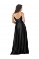 Discount Full Length V-Neckline Formal Silky Satin Bridesmaid Dress / Prom Dress with Full Skirt UK