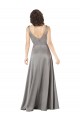 Discount Plunging V-Neckline Long A-Line Formal Silky Satin Bridesmaid Dress / Prom Dress UK