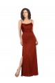 Discount Floor-Length Formal Silky Satin Bridesmaid Dress / Prom Dress with Skirt Slit UK