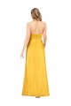 Discount Halter A-Line Formal Silky Satin Bridesmaid Dress / Prom Dress with V-Neckline and Slit UK