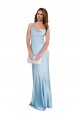 Discount Open Back with Ties Cowl Neck Sheath Formal Silky Satin Long Bridessmaid Dress UK