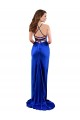 Discount Open Back Cowl Neck Long Formal Silky Satin Bridesmaid Dress / Prom Dress UK