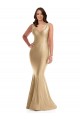 Discount Shirred Shoulder Formal Silky Satin Mermaid Bridesmaid Dress / Prom Dress UK