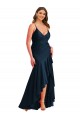 Discount Pleated Wrap Ruffled High Low Formal Silky Satin Bridesmaid Dress / Prom Dress UK