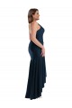 Discount Pleated Wrap Ruffled High Low Formal Silky Satin Bridesmaid Dress / Prom Dress UK