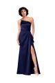 Discount One Shoulder Formal Silky Satin Bridesmaid Dress / Prom Dress with Skirt Slit UK