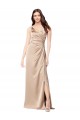 Discount Formal Silky Satin Bridesmaid Dress / Prom Dress with Draped Surplice Bodice UK