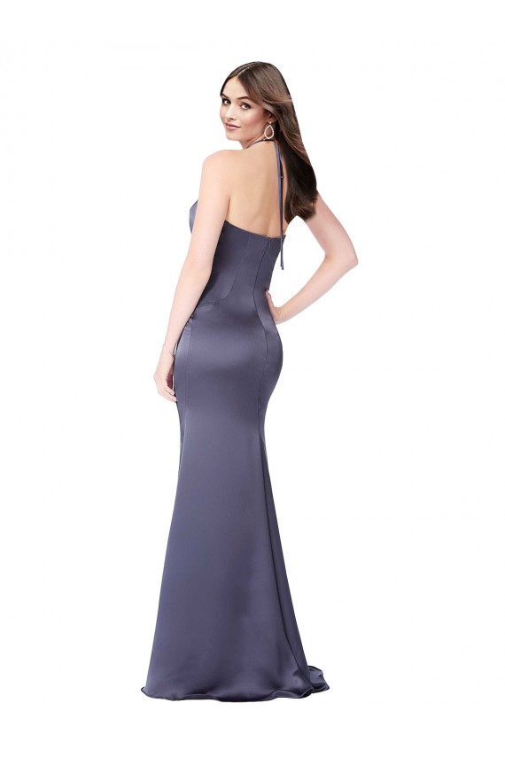 Discount Fit and Flare Formal Silky Satin Bridesmaid Dress / Prom Dress UK